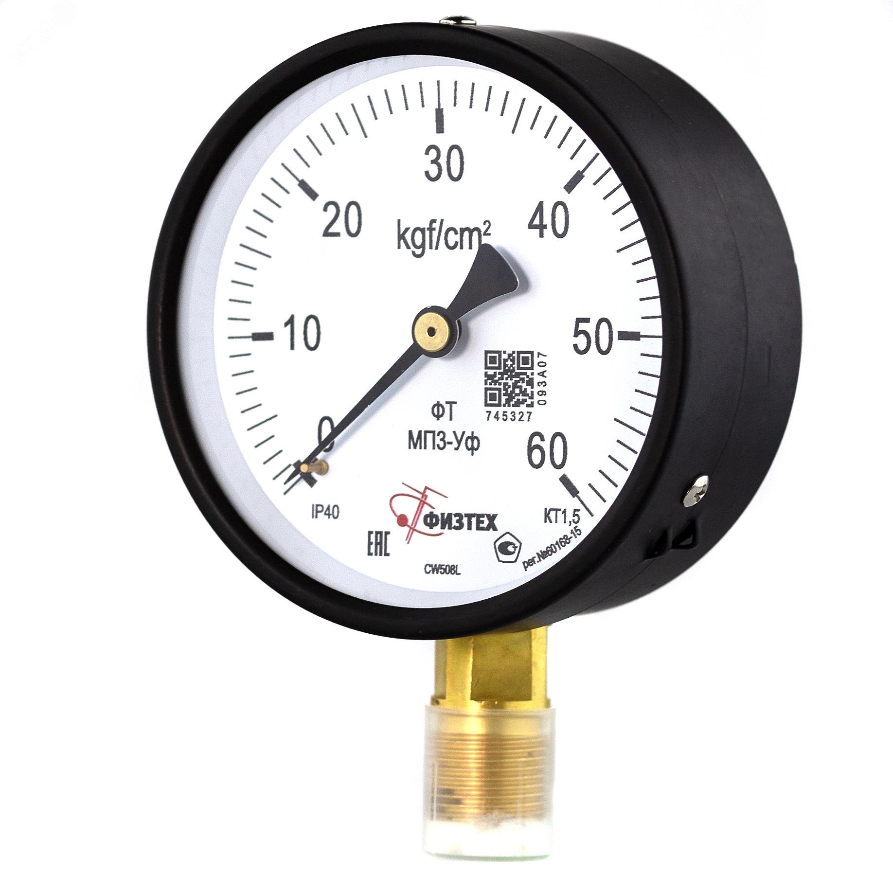 Изображение товара Манометр общетехнический МП3-Уф 0-60 кгс/см2 радиальное присоединение диаметр 100 мм