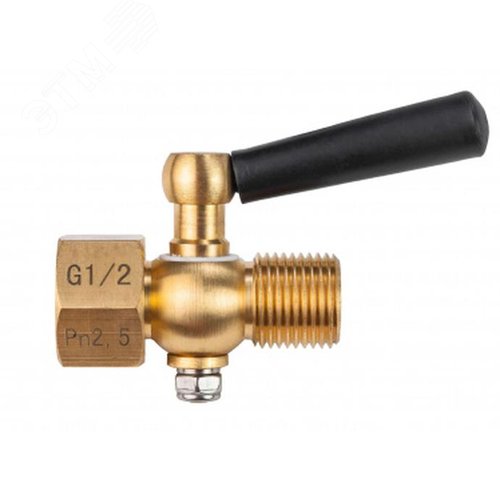 Изображение товара Кран трехходовой пробковый КТп-A2.1 (МС) внеш.G1/2 - внутр.M20*1.5 (шт)