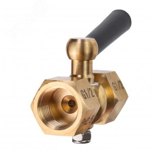 Изображение товара Кран трехходовой пробковый КТп-B1.2 (МС) внутр.M20*1.5 - внутр.G1/2 (шт)