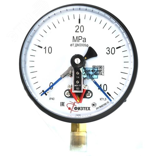 Изображение товара Манометр электроконтактный ДМ2005ф исп V 0-40 МПа кт.1.5 d.160 IP40 M20*1.5 РШ (шт)