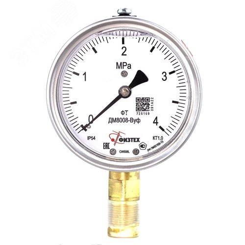 Изображение товара Манометр виброустойчивый ДМ8008-ВУф 0-4 МПа кт.1.0 d.100 IP54 M20*1.5 РШ ВуСл (шт)