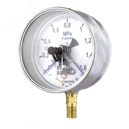 Изображение товара Манометр электроконтактный пылевлагозащищенный ДМ2005ф исп V 0-1.6 МПа кт.1.5 d.160 IP54 M20*1.5 РШ SG (шт)