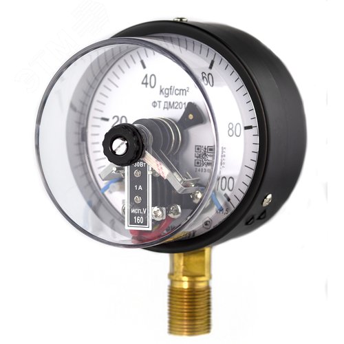 Изображение товара Манометр электроконтактный ДМ2010ф исп V 0-100 кгс/см2 кт.1.5 d.100 IP40 M20*1.5 РШ (шт)