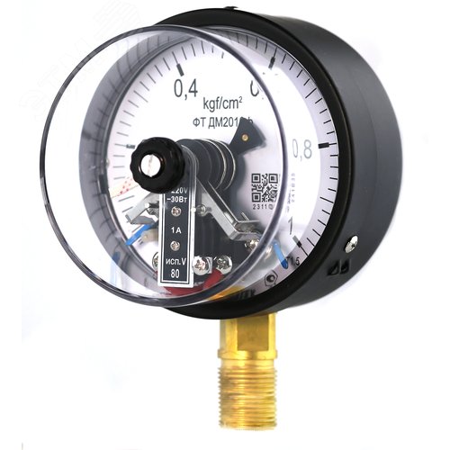 Изображение товара Манометр электроконтактный ДМ2010ф исп V 0-1 кгс/см2 кт.1.5 d.100 IP40 M20*1.5 РШ (шт)