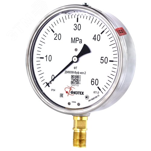 Изображение товара Манометр виброустойчивый ДМ8008-ВУф исп 2 0-60 МПа кт.1.0 d.160 IP54 M20*1.5 РШ ВуГл (шт)