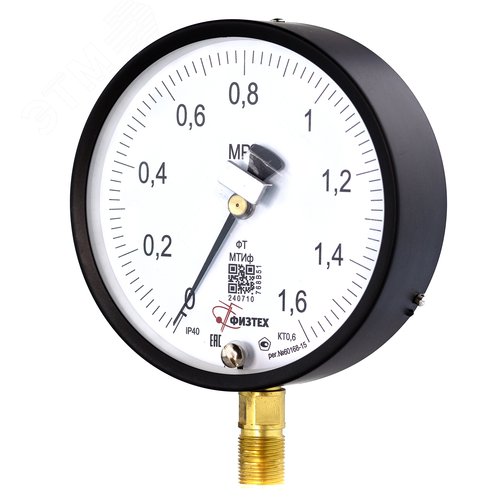 Изображение товара Манометр точного измерения МТИф 0-1.6 МПа кт.0.6 d.160 IP40 M20*1.5 РШ Корр. 0 (шт)
