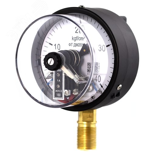 Изображение товара Манометр электроконтактный ДМ2010ф исп V 0-40 кгс/см2 кт.1.5 d.100 IP40 M20*1.5 РШ (шт)