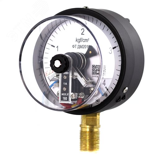 Изображение товара Манометр электроконтактный ДМ2010ф исп V 0-4 кгс/см2 кт.1.5 d.100 IP40 M20*1.5 РШ (шт)