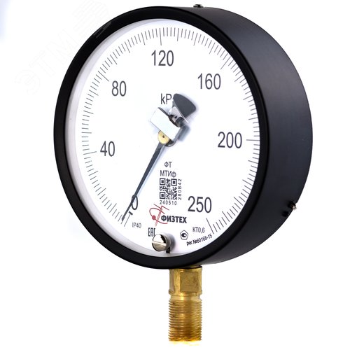 Изображение товара Манометр точного измерения МТИф 0-250 кПа кт.0.6 d.160 IP40 M20*1.5 РШ Корр. 0 (шт)