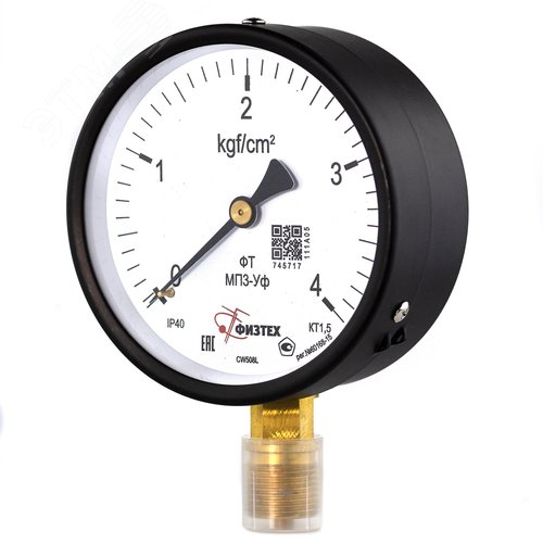Изображение товара Манометр общетехнический МП3-Уф 0-4 кгс/см2 кт.1.5 d.100 IP40 M20*1.5 РШ (шт)