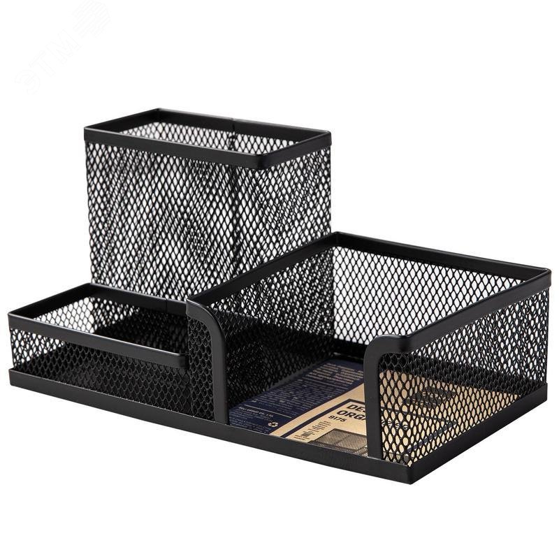 Изображение товара Подставка-органайзер для канцелярских принадлежностей Deli черная 20,5 х 10,3 х 10 см (шт)