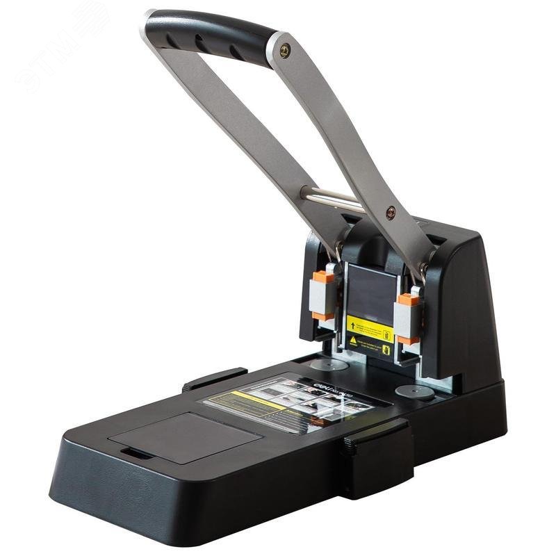 Изображение товара Дырокол мощный Deli E0150 до 150 листов черный с линейкой (шт)