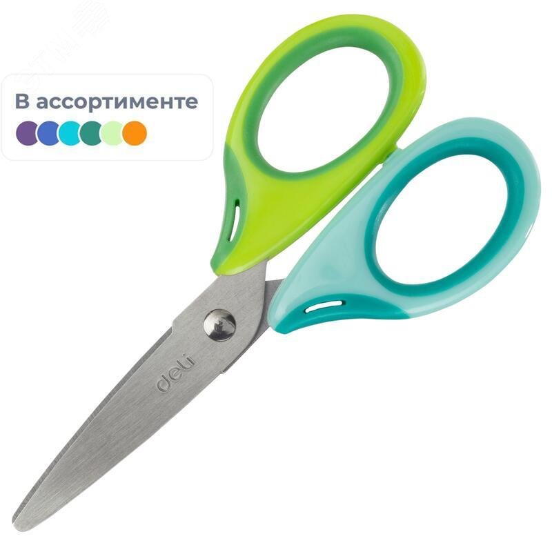 Изображение товара Детские ножницы Deli E6068 Neon 135 мм универсальные тупоконечные