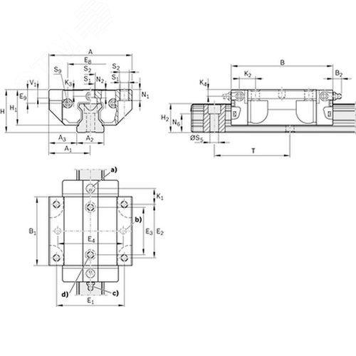 Каретка шариковая R16513132Z KWD-035-FNS-C1-H-1 артикул R16513132Z ...