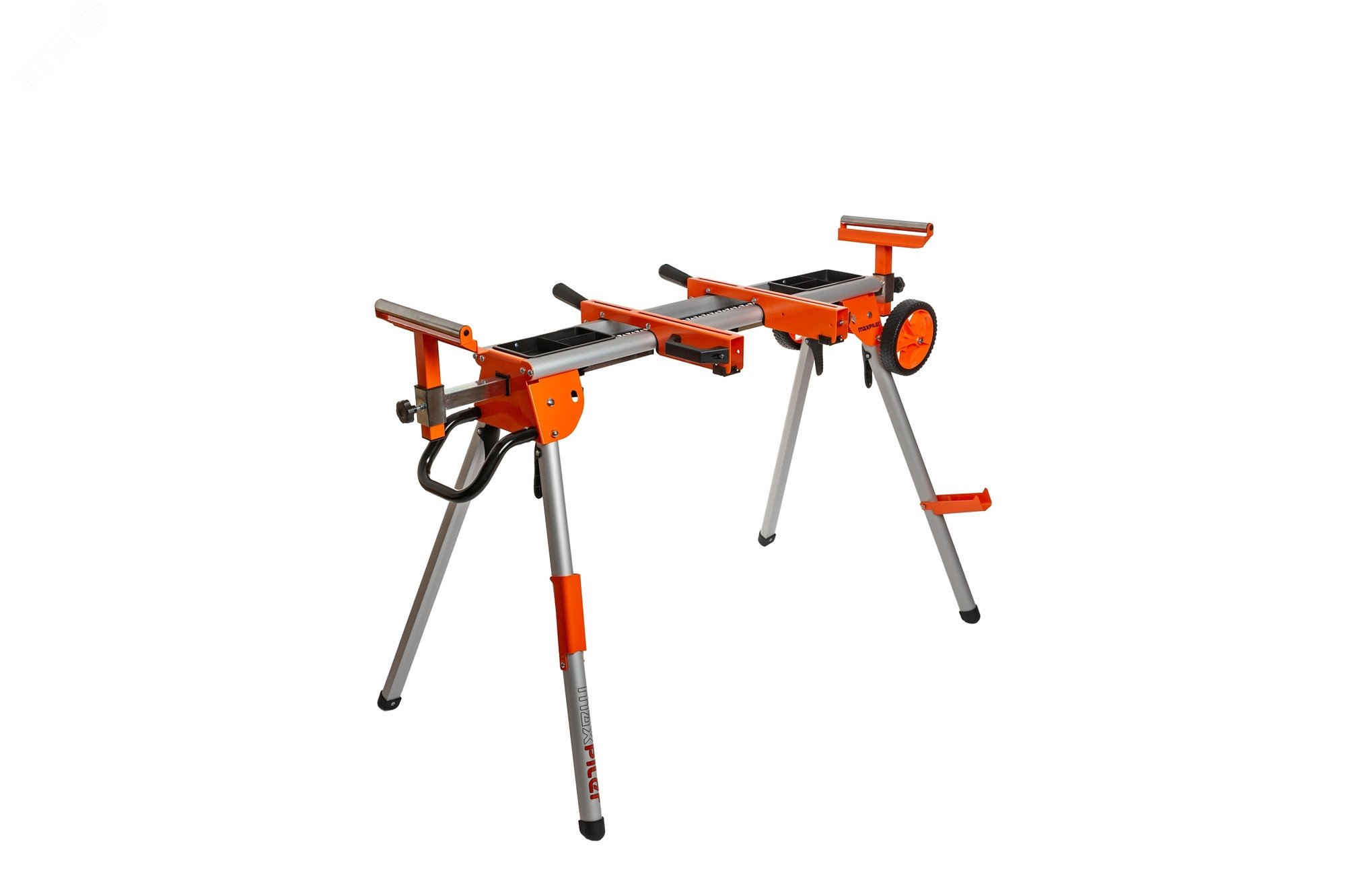 Изображение товара Стол для торцовочных пил MAXPILER MMSS-01 (1090-1675мм, 2 кронштейна, 2 рол.опоры, складной, колеса) (шт)