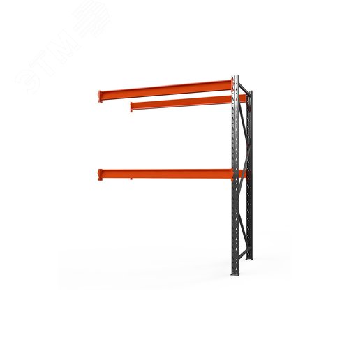 Изображение товара Секция приставная стеллажа металлического ОПТИМА, 2500х1530х785 мм. Ярусы: 2 шт. без настила (шт)