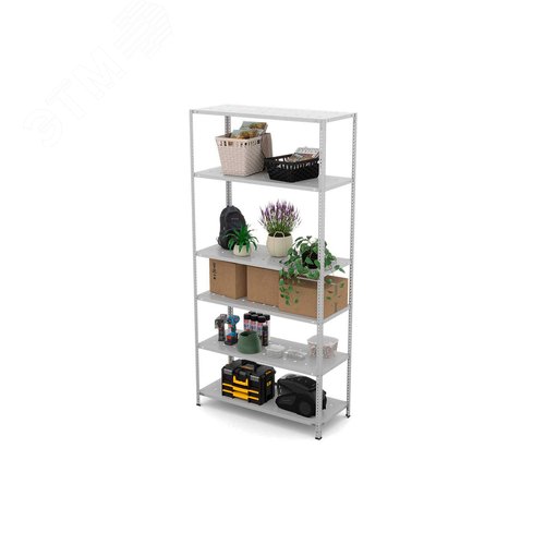 Изображение товара Стеллаж металлический ГТС_ТС Лайт, 2200x1000x300, Полки: 6 шт. метал. перф. (шт)