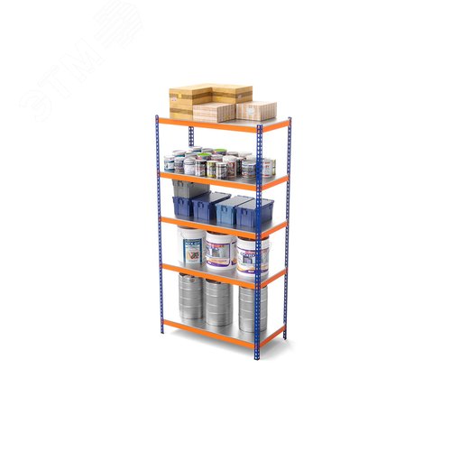 Изображение товара Стеллаж металлический ГТС_Профи-Т 2500x1540x455, Ярусы: 5 шт. оцинк. метал. (шт)