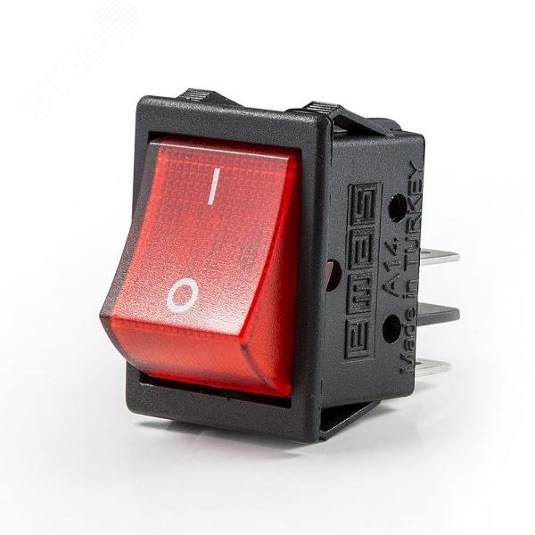 Изображение товара Выключатель клавишный 30x22 мм с подсветкой EMAS IP50