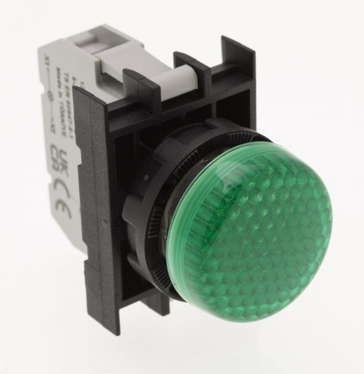 Изображение товара Сигнальная арматура с блоком подсветки B9 зеленый светодиод 12-30В AC/DC IP50