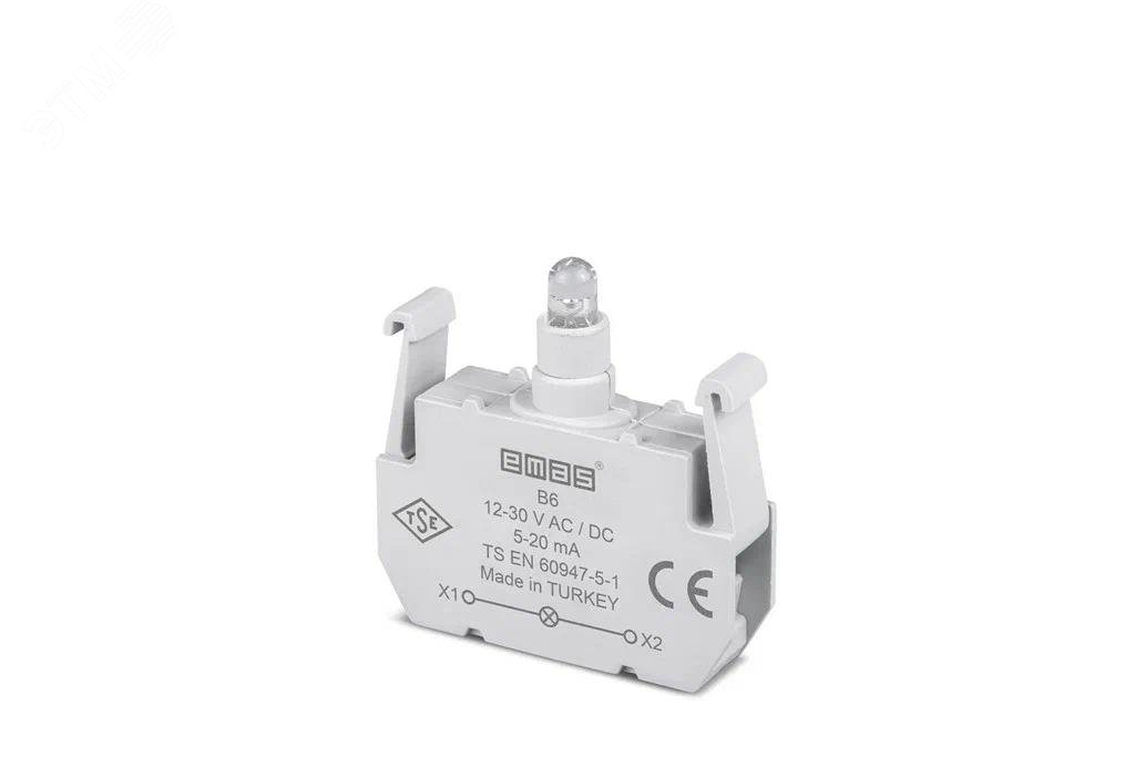 Изображение товара Блок подсветки светодиод красный 12-30V AC/DC серия B EMAS