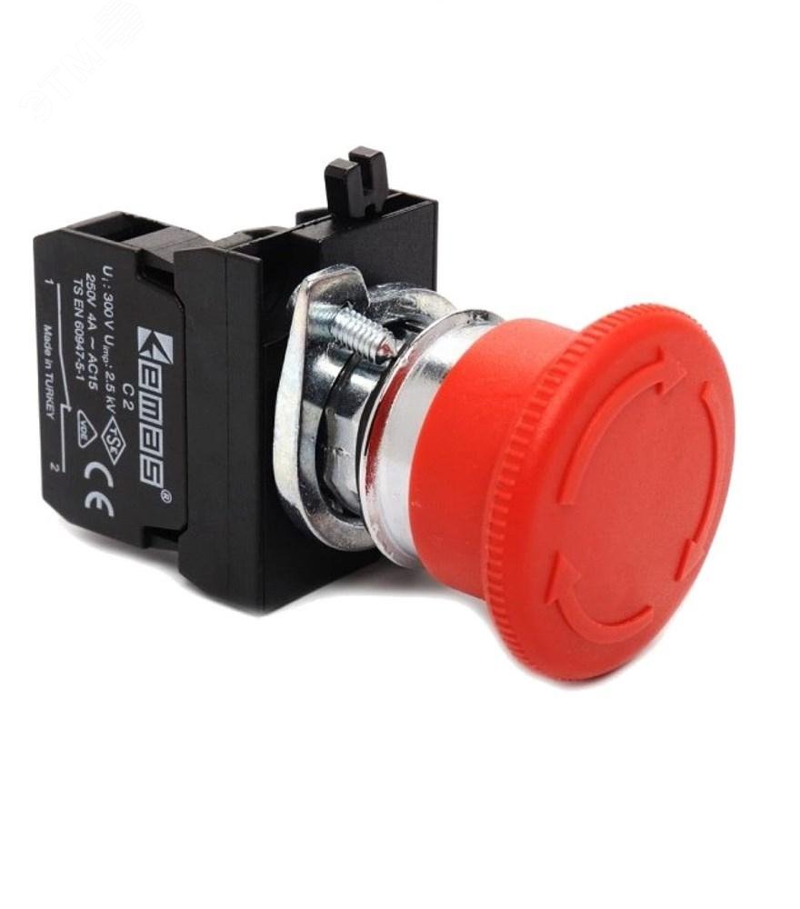 Изображение товара Аварийная кнопка грибок 40мм серия CM IP65 250В 4А EMAS