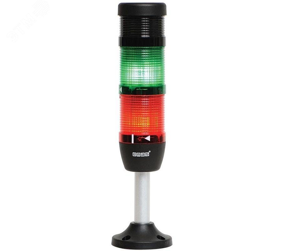 Изображение товара Сигнальная колонна 50 мм с 2 цветами, зуммером и стробоскопом, IP40, 24 В
