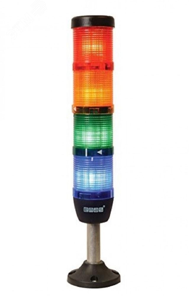 Изображение товара Колонна сигнальная 50 мм 4 цвета стробоскоп FLESH 24В IP40 Турция
