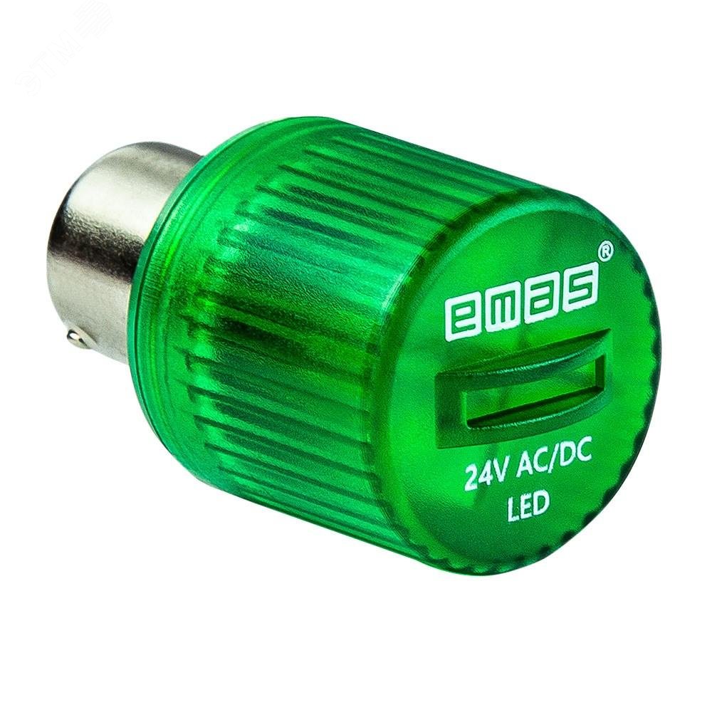 Изображение товара Светодиод LED BA15S зеленый для сигнальных колонн IK