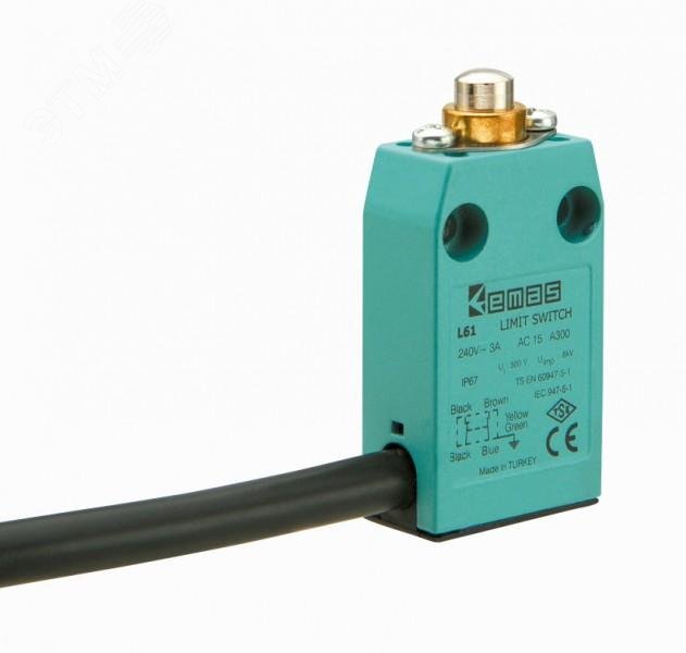 Изображение товара Выключатель концевой металлический с мгновенным срабатыванием IP67 L61