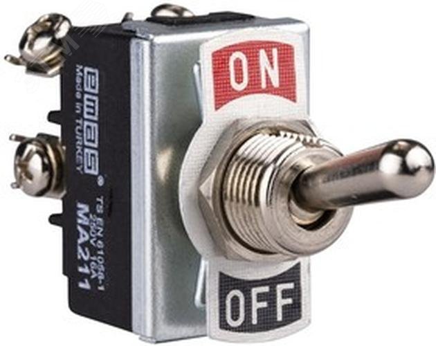 Изображение товара Тумблер ON-OFF дубль контактов EMAS MA211 для электросхем и радиоаппаратов