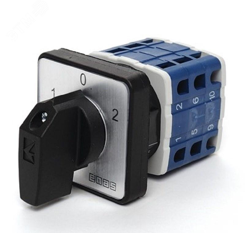 Изображение товара Переключатель электродвигателя 25А для трехфазных систем IP54 48х48 мм EMAS