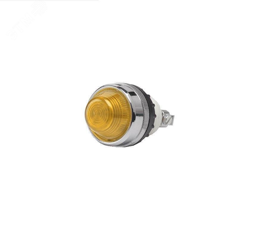 Изображение товара Сигнальная арматура 22мм, жёлтый цвет, лампа накаливания, коническая линза, 230В AC (шт)