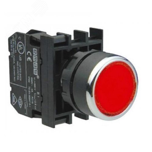 Изображение товара Кнопка нажимная круглая красная (шт)