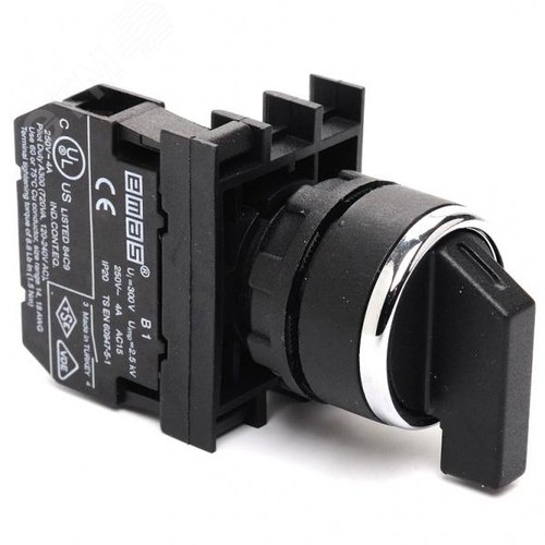 Изображение товара Переключатель 0-1 (1НО), с фиксацией, серия B (250В AC, 4А), IP50 (шт)