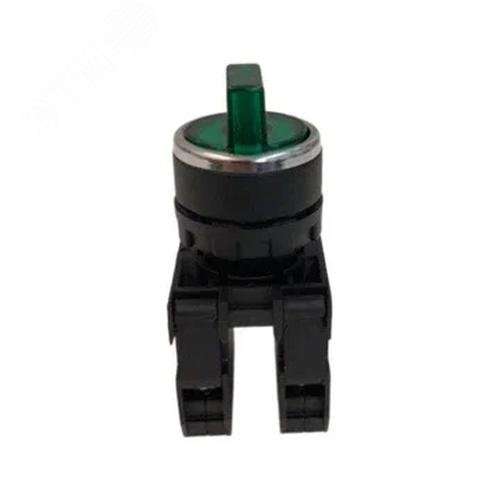 Изображение товара Переключатель 2-0-1 (1НО+1НО), с фиксацией, зелёный цвет, без блока подсветки, серия B (250В AC, 4А), IP50 (шт)