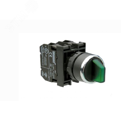 Изображение товара Переключатель 2-0-1 (1НО+1НО), без фиксации, зелёный цвет, без блока подсветки, серия B (250В AC, 4А), IP50 (шт)