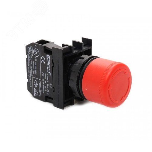 Изображение товара Кнопка аварийная Грибок 30мм (1НЗ), возврат поворотом, серия B (250В AC, 4А), IP50 (шт)