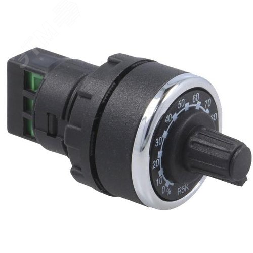 Изображение товара Потенциометр однооборотный сопротивление 5 кОМ металлокерамика, B 250 В AC, 4А, IP65 (шт)