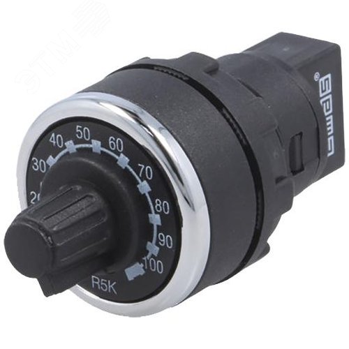 Изображение товара Потенциометр однооборотный сопротивление 10 кОМ металлокерамика, B 250 В AC, 4А, IP65 (шт)