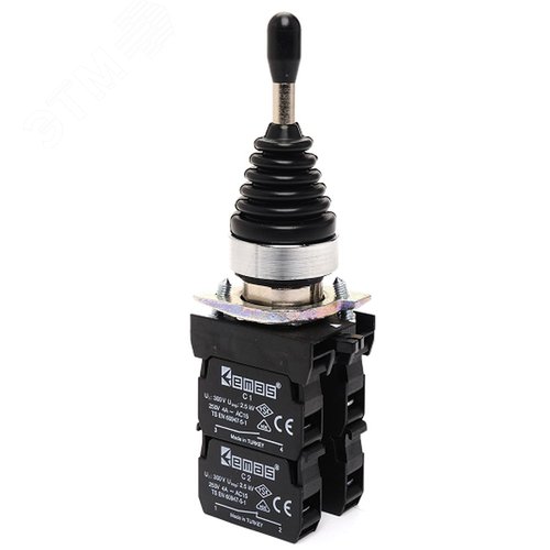 Изображение товара Кнопка джойстик 4х позиционный 1НО+1НЗ+1НО+1НЗ, без фиксации, серия CM 250В AC, 4А, IP65 (шт)