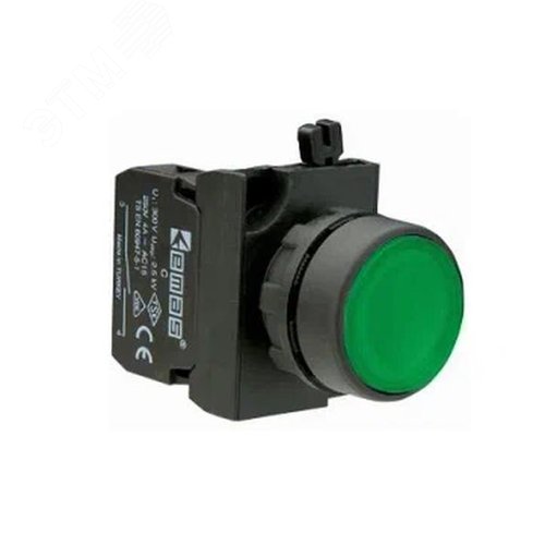 Изображение товара Кнопка 1НО, зеленый цвет, серия CP 250В AC, 4А , IP65 (шт)
