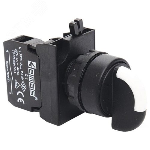 Изображение товара Переключатель 2-0-1 (1НО+1НЗ), без фиксации, серия CP (250В AC, 4А), IP65 (шт)