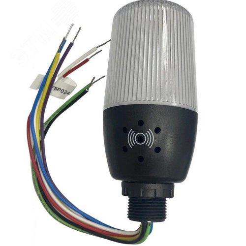 Изображение товара Колонна сигнальная одиночный модуль, 5 цветов, с зуммером, с контроллером (PNP), 24В DC, крепление M22, IP65 (шт)