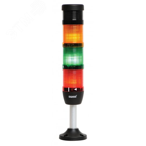 Изображение товара СветоКолонна сигнальная O50 мм. Красная, желтая, зеленая, 24В светодиод LED с зуммером (шт)