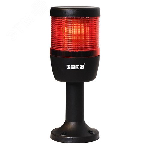 Изображение товара Колонна сигнальная 70 мм, одноцветная (красный цвет), светодиод LED, пласт. патрубок 100 мм с основанием, 24В AC/DC, IP40 (шт)