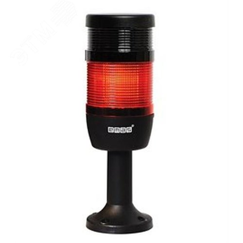 Изображение товара Колонна сигнальная 70 мм, одноцветная (красный цвет), с зуммером, светодиод LED, пласт. патрубок 100 мм с основанием, 24В AC/DC, IP40 (шт)