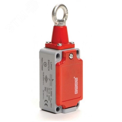 Изображение товара Выключатель концевой, привод металлическое кольцо 1НЗ+1НО, мгновенное срабатывание, L52, металлический корпус 240В AC, 3А, IP65 (шт)