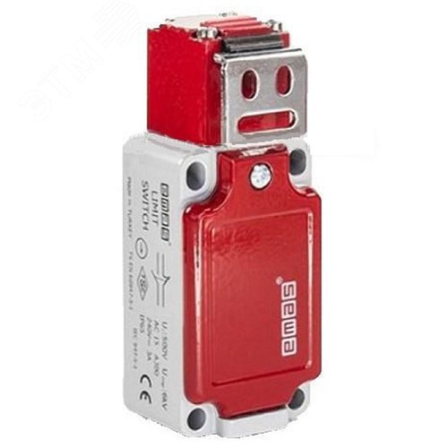 Изображение товара Выключатель концевой, привод изогнутый металлический кронштейн ключ-инциатор 1НЗ+1НО, мгновенное срабатывание, L52, металлический корпус 240В AC, 3А, IP65 (шт)