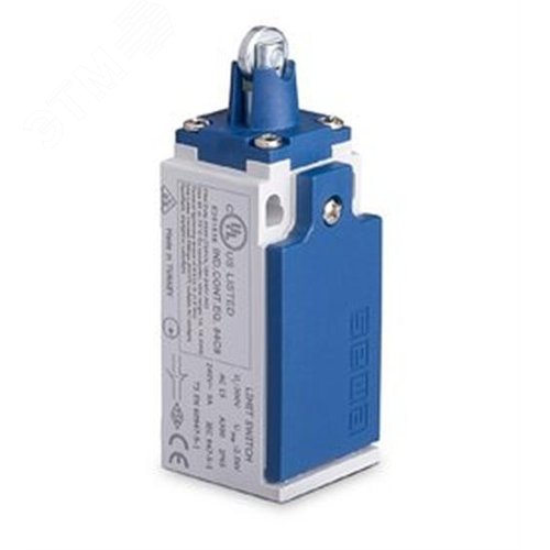 Изображение товара Выключатель концевой, привод роликовый 11 мм металлический плунжер 1НЗ+1НО, синхронное срабатывание, L5, пластиковый корпус 240В AC, 3А, IP65 (шт)